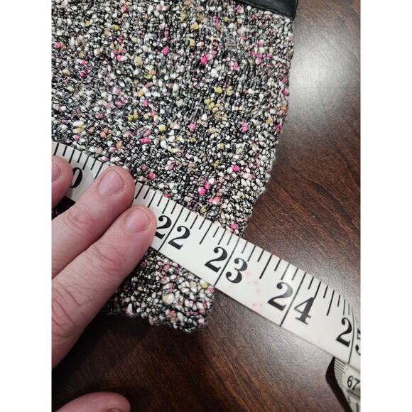 Rag & Bone Lory Tweed Boucle and Lamb Leather Trimmed Jacket Size M - Picture 10 of 10